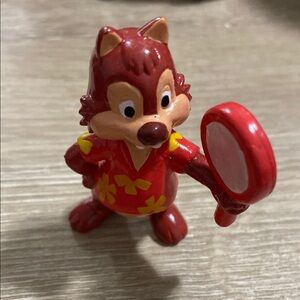 Vintage Disney CHIP N DALE Rescue Rangers Dale w/Mirror PVC Figure Cake Topper